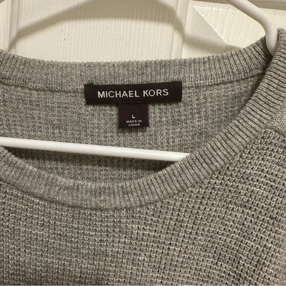 Michael Kors Mens Gray Crewneck Wool Blend Sweater Size Large - Picture 4 of 5